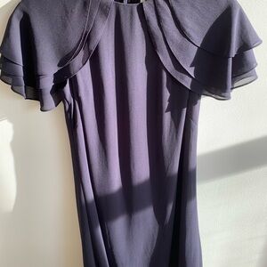 Eliza J Deep Purple Ruffle Sleeve Dress